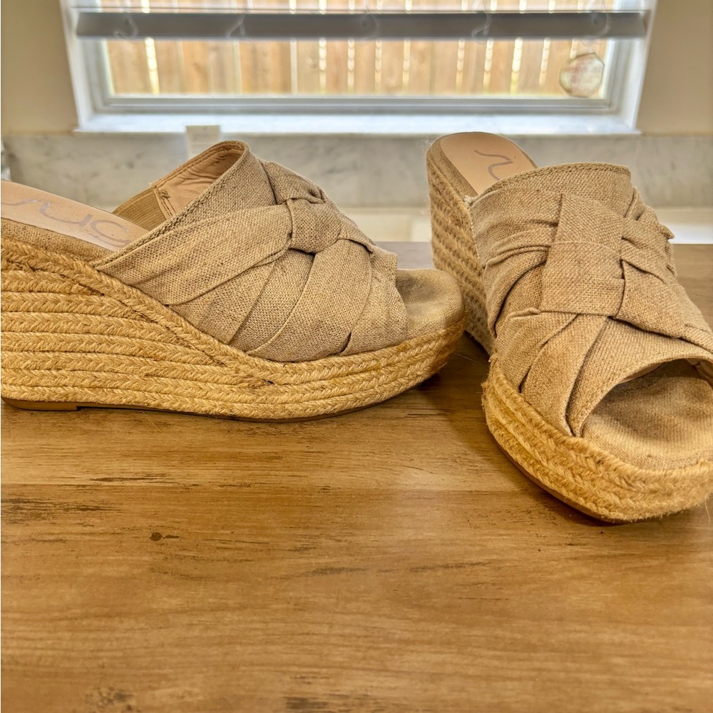 Sugar Brand Women's Harlem Beige Woven Wedges - Picture 5 of 12
